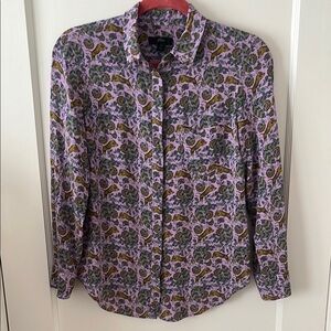 J. Crew Purple and Green Button Down Shirt